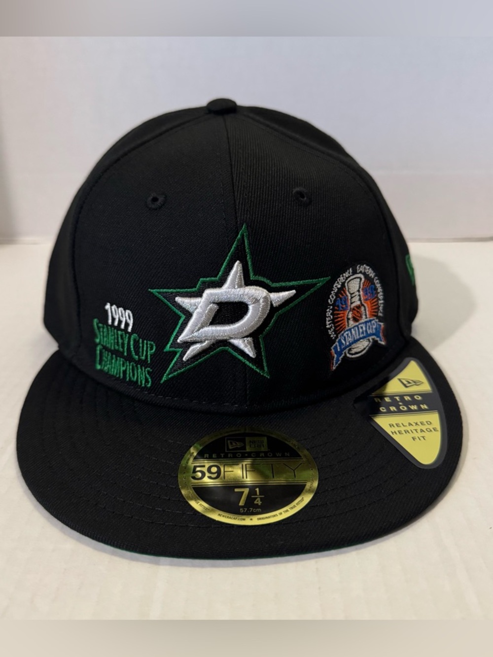 New Era Black Dallas Stars Championship Retro Crown 59FIFTY Fitted Hat 7 1/4 NEW